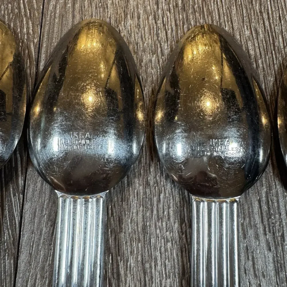 Lot of 13 IKEA Strateg Knives Spoons Forks Flatware Ribbed Ehlen Johansson 1990s